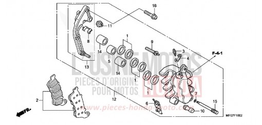 MACHOIRE DE FREIN AVANT G. (CB600FA/FA3) CB600FA7 de 2007